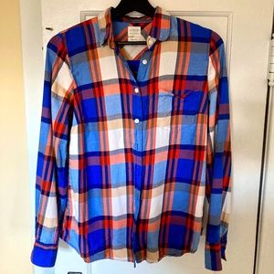 J.Crew Factory Perfect Fit Plaid Button Down Shirt, Size S